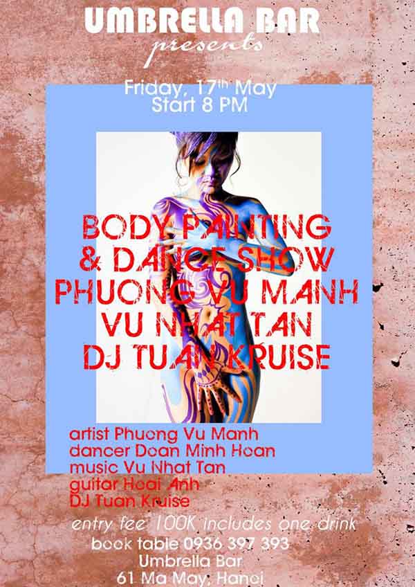 Body painting and dance show Umbrella Bar