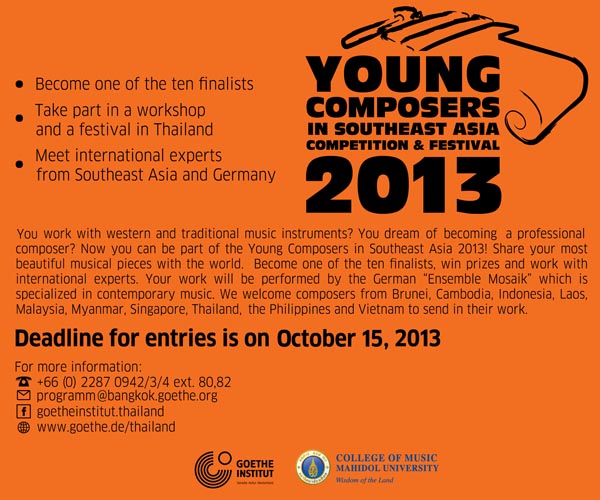 Young Composers in Southeast Asia 2013_new deadline