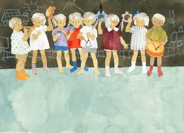 Iwasaki Chihiro “Những đứa trẻ chơi nhạc cụ” (1957)