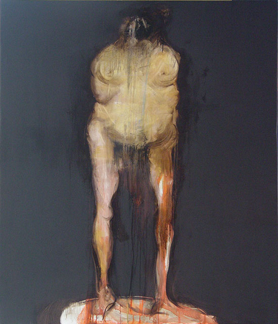 Do Hoang Tuong Figure Standing, 2012, 125 x 145 cm, Oil and acrylic on canvas