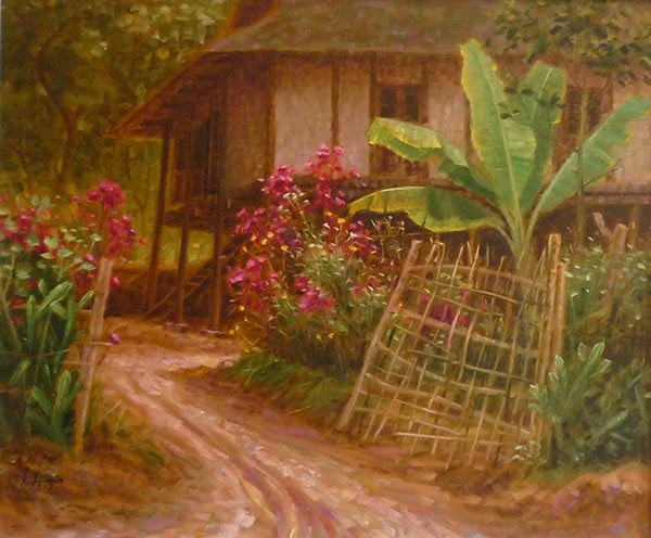 Flowery Alley-LO Th_ Anh-Oil in canvas-75x90cm-$1300
