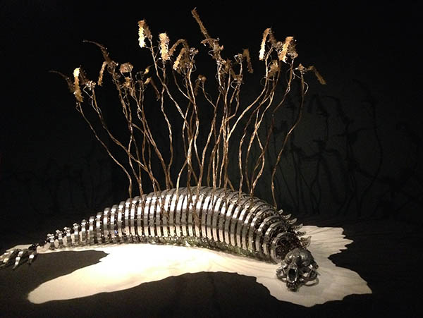 Choe U-Ram - Custos Cavum (Guardian of the hole) Custos Cavum (Guardian of the hole) 2011 Metallic material, resin, motor, gear, custom CPU board, and LED 220x360x260cm Collection of the Artist