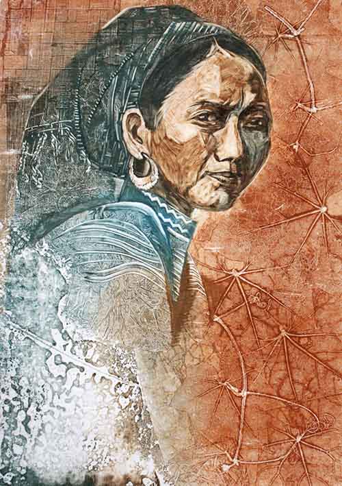 Sunshine 2 (2008), mono print on Do paper, 78cm x 55cm, 180USD 
