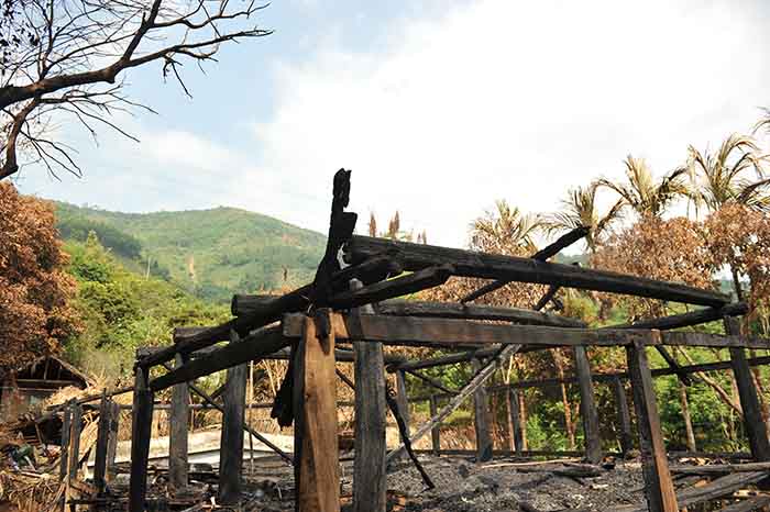 Lang's house after the fire