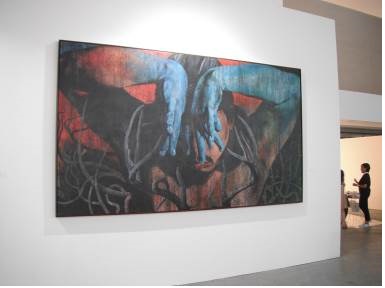 Một tác phẩm của nghệ sĩ Malaysia – Bayu Otomo bày tại Art Stage Singapore 2015. Ở Malaysia, những nghệ sĩ thành công như Bayu rất tích cực giúp đỡ các nghệ sĩ trẻ. Nhóm nghệ thuật House of Matahati hay các dự án khác của Bayu luôn dành chỗ cho sự tham gia của các nghệ sĩ trẻ. Bằng cách này, các nghệ sĩ trẻ có thêm cơ hội cọ sát và xây dựng các mối liên hệ chuyên môn (network) của riêng mình