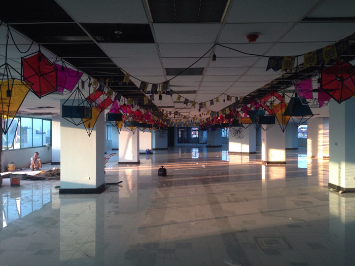 Ongoing construction and empty rooms that visitors see often in the current Hanoi Creative City