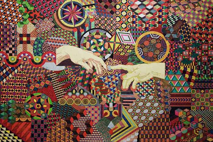 Bàn tay Tạo hóa, 2016 (50x70cm, marker màu trên giấy elephant hide)