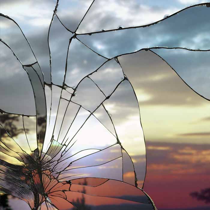 Broken Mirror/Evening Sky (Fuji Velvia), 2012, Archival Inkjet Print, 70-3/4 x 56-5/8 inches © Bing Wright