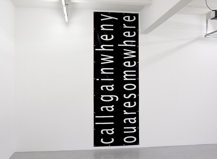 "Call Again", 2016, 366 x 125 cm, printed banner, PVC, at Galerie Gebr. Lehmnann, Dresden